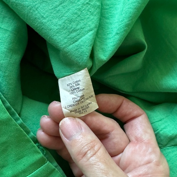 J. Crew Green Cotton Silk Sleeveless Sundress Summer Minidress size 10 - Picture 6 of 9